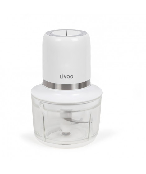 Hachoir électrique sans fil - LIVOO - 200 W - 2 vitesses - 1,2 L - 4 lames en acier - Blanc