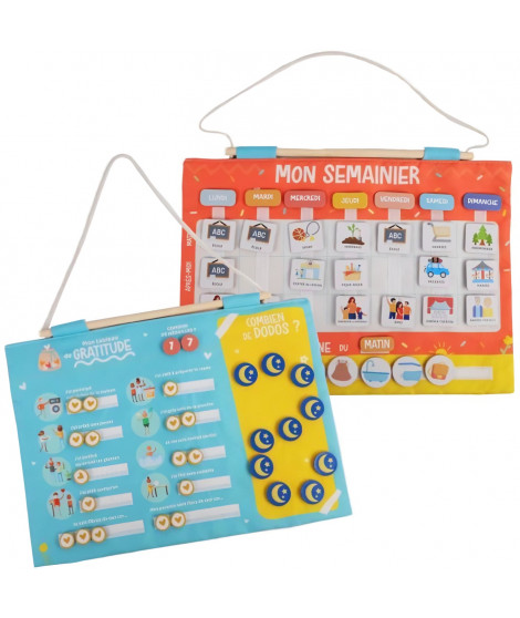 Calendrier Semainier Gratitude Pour Enfant - JADE - Montessori - Jeu Educatif - Humeur - Dodo - Jeu Pour Enfant - Desgin Fran…