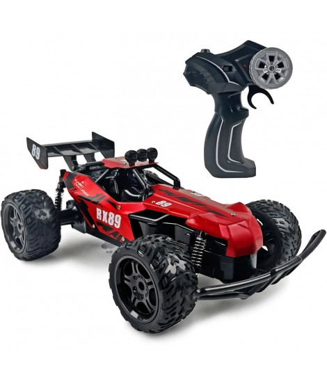 Voiture Télécommandée - TURBO CHALLENGE - RX Car 89 093721 - Rouge - 1/12 - Batterie Rechargeable et Piles incluses - Métal