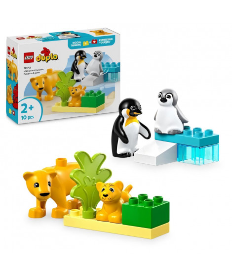 LEGO DUPLO Ma ville 10442 Familles d'animaux sauvages : pingouins et lions - Jeux d'éveil