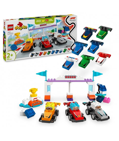 LEGO DUPLO Ma ville 10445 Voitures de course et pilotes d'une écurie de F1 - Jouet 2 ans