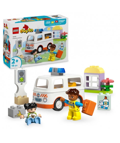 LEGO DUPLO 10447 L'ambulance et le chauffeur - Jouet interactif pour les enfants des 2 ans