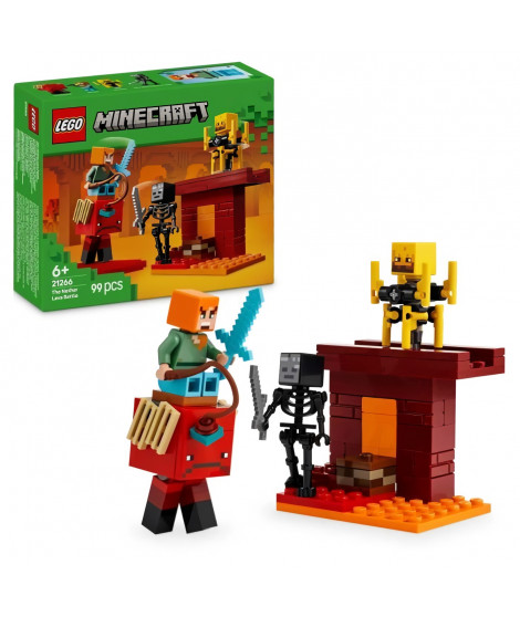 LEGO Minecraft 21266 La bataille de la lave du Nether - Jouet pour fans de jeux vidéo