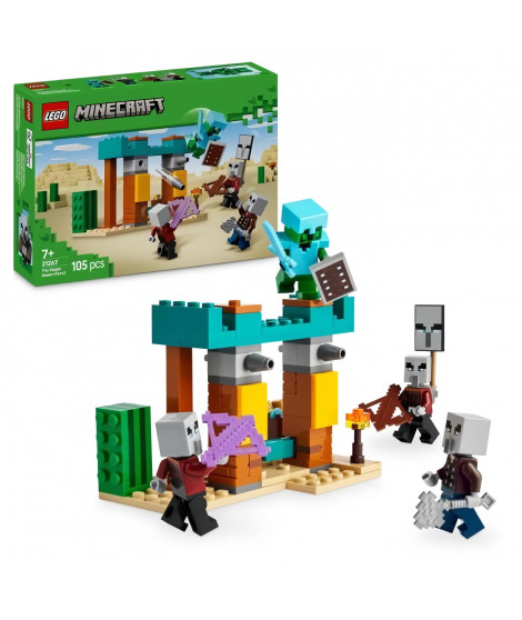 LEGO Minecraft 21267 La patrouille d'Illageois du désert - Jeu de construction des 7 ans