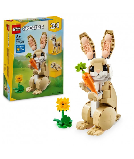 LEGO Creator 31162 3-en-1 L'adorable lapin - Jeu de construction pour fille des 8 ans
