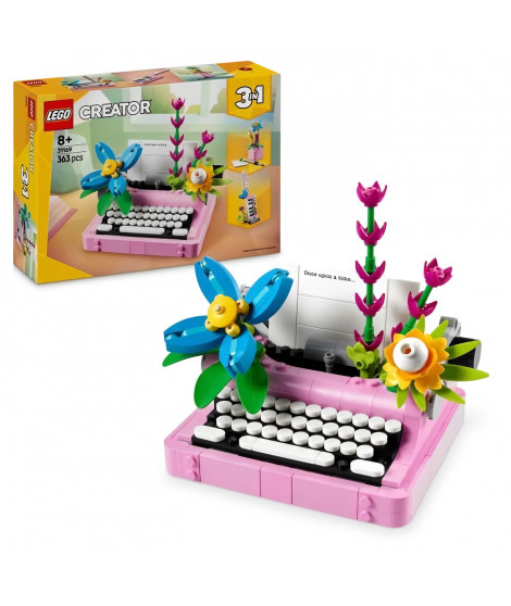 LEGO Creator 31169 3-en-1 La machine a écrire avec des fleurs - Jeu pour fille des 8 ans