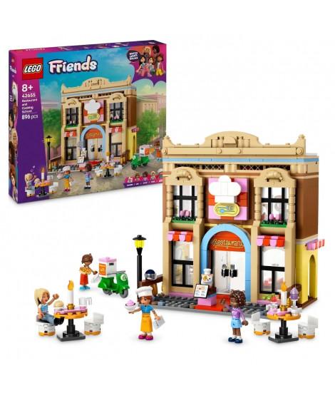 LEGO Friends 42655 Le restaurant et l'école de cuisine - Jeu de construction pour filles
