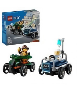 LEGO City 60459 Pack de bolides de course : avion contre lit d'hôpital - Jouet des 5 ans