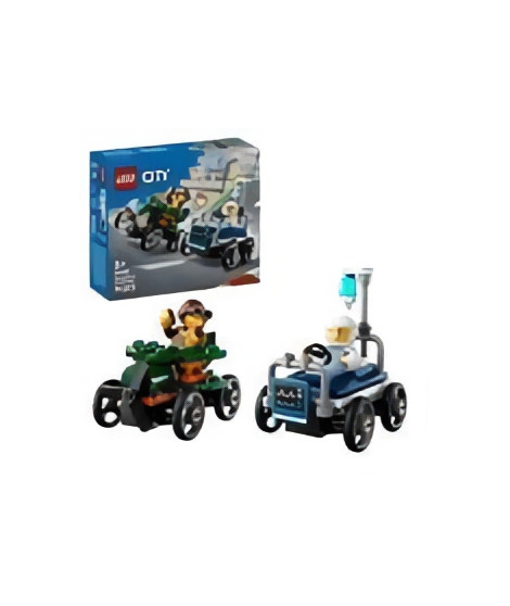 LEGO City 60459 Pack de bolides de course : avion contre lit d'hôpital - Jouet des 5 ans