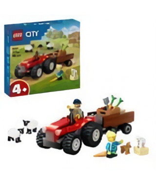 LEGO City 60461 Tracteur agricole rouge avec remorque et moutons - Jeu pour enfants 4 ans