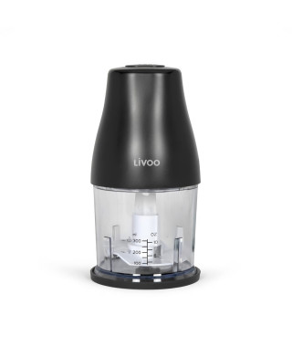 Hachoir - LIVOO - 300 ml - 400 W - 1 vitesse et fonction turbo -  2 lames en inox - Noir