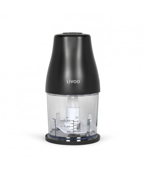 Hachoir - LIVOO - 300 ml - 400 W - 1 vitesse et fonction turbo -  2 lames en inox - Noir