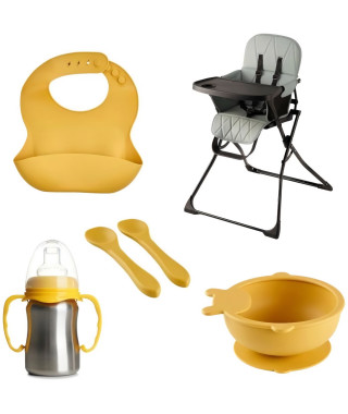 Pack chaise haute pliable - THERMOBABY - HANDY - Kit repas complet et design