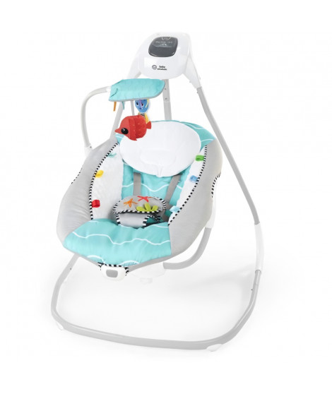 BABY EINSTEIN Balancelle Ocean Explorers, légere et compacte, siege pivotant a 180°, jouets inclus, modele Curious Comfort