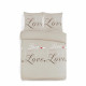 VISION Parure Housse de couette Flanelle Love 100% coton - 240x220 cm - Beige