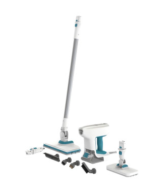 Balai vapeur multifonction - BLACK & DECKER - BHSM15FX08-QS - 1500 W  - 8 accessoires - Blanc / Gris / Bleu