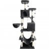 TAYLOR Arbre a chat - 60 x 50 x 206 cm - Gris foncé -  2 plateformes, 1 perchoir, 2 cabanes, 1 hamac