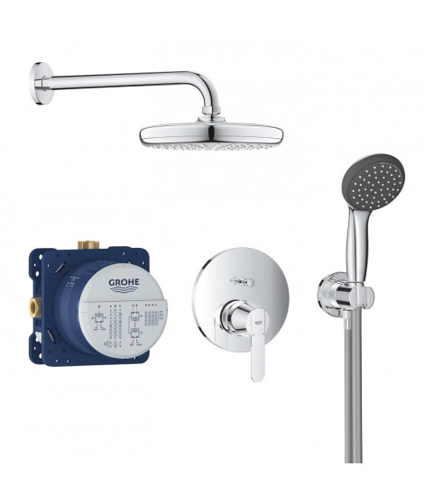GROHE Pack de douche encastrable Get, corps encastré douche encastrable Rapido SmartBox, douche de tete Vitalio 210mm, 25220001