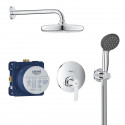 GROHE Pack de douche encastrable Get, corps encastré douche encastrable Rapido SmartBox, douche de tete Vitalio 210mm, 25220001