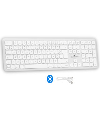 Clavier sans fil Bluetooth - BLUESTORK -  MAC - Full size - Compatible Mac - Blanc