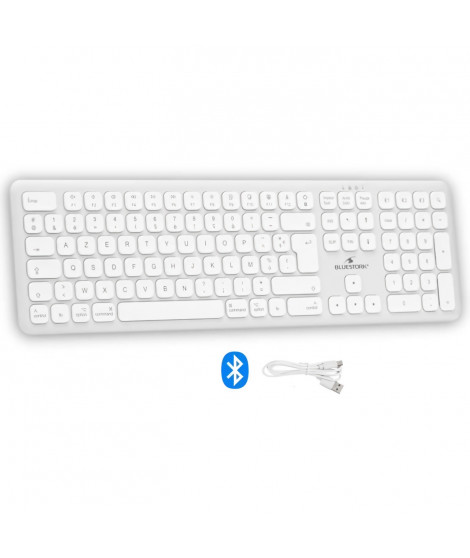 Clavier sans fil Bluetooth - BLUESTORK -  MAC - Full size - Compatible Mac - Blanc