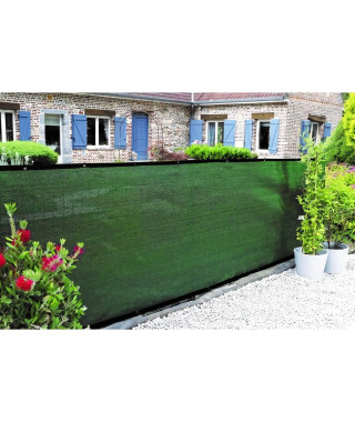 Brise-vue - NATURE - 1 x 3 m - Occultant 5/5 - HDPE 350 g/m² - Vert kaki