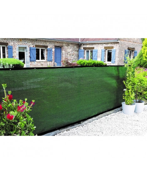 Brise-vue - NATURE - 1 x 3 m - Occultant 5/5 - HDPE 350 g/m² - Vert kaki
