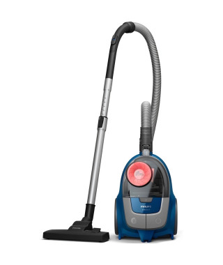PHILIPS XB2123/09 - Aspirateur Traineau sans sac - 850 W - Compact - 1,3 L - Bleu foncé / Peche