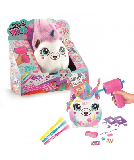 Canal Toys - Airbrush Plush - Peluche Squishy Hair'iffic  a coiffer et décorer avec spray électronique, feutres, -AIR 040- al…