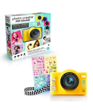 Canal Toys - Photo Creator -Appareil Photo Numérique Pop Couleur Jaune- Avec carte SD 32Go incluse