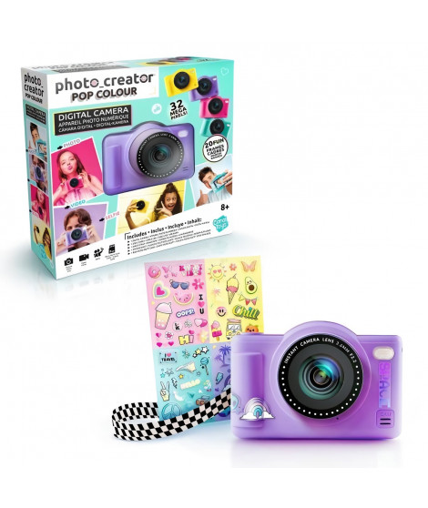 Canal Toys - Photo Creator -Appareil Photo Numérique Pop Couleur Violet- Avec carte SD 32Go incluse