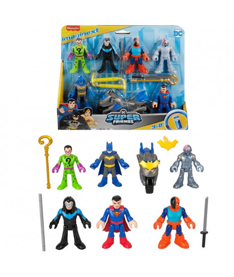 Imaginext-DC Super Friends-Coffret de figurines Deluxe avec 9 ?l?ments - Imaginext - HXF94