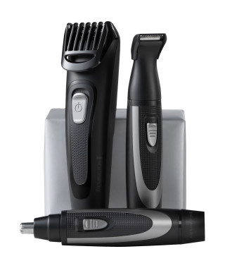 Kit pour la barbe - REMINGTON - The Works - Tondeuse auto-affûtée - Peigne réglable - Autonomie 45 min - USB