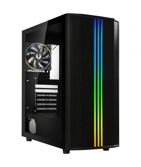 Boîtier PC - BITFENIX - Saber Mesh FRGB - Moyen tour - ATX - Noir - Verre trempé et façade Mesh