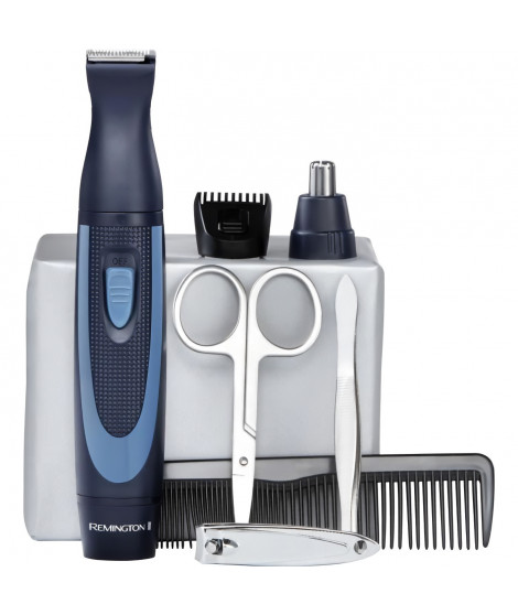 Kit de voyage - REMINGTON - NE3890 - 13 pieces - Lames inox - Accessoires nez et oreilles - Housse zippée