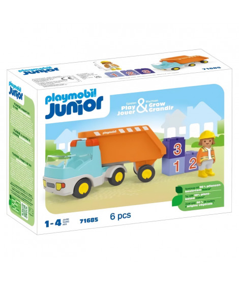 PLAYMOBIL Junior 71685 Camion benne, Des 12 mois