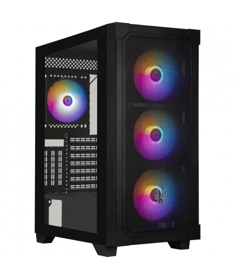 Boîtier PC - BITFENIX - Graph ARGB - Moyen tour - ATX - Noir - 4 ventilateurs A-RGB