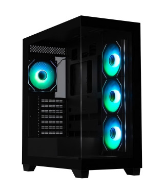 Boîtier PC - BITFENIX - CETO Premium Edition - Moyen tour - ATX - Noir - Verre trempé - USB-C et A-RGB
