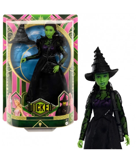 Mattel-Wicked-Poupée Elphaba avec accessoires et habillages amovibles - Wicked - HXT62