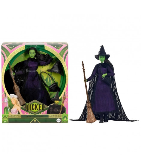 Mattel-Wicked-Poupée Elphaba avec cheveux tressés et multiples poses - Wicked - HXY38