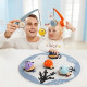 Attrape les Poissons - TOP BRIGHT - 6 Poissons Magnétiques - 2 Cannes a Peche - Tapis en Tissu