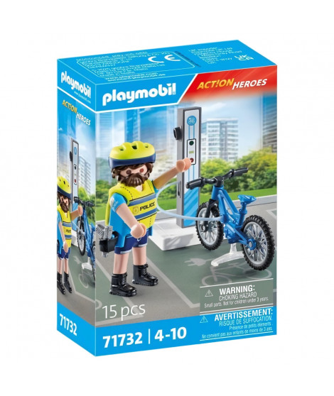 PLAYMOBIL 71732 Policier cycliste avec borne de recharge