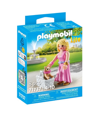 PLAYMOBIL 71737 Dame avec Chihuahua et panier transport