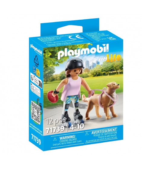 PLAYMOBIL 71739 Jeune fille rolleuse avec Retriever