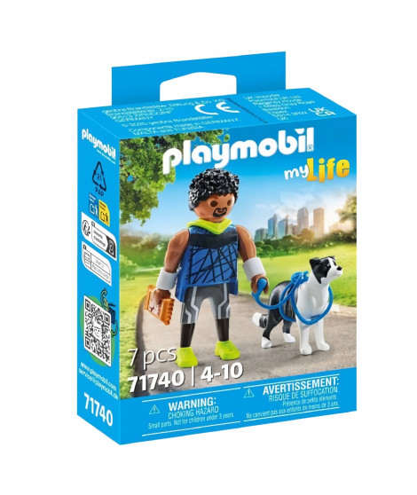 PLAYMOBIL 71740 Homme sportif avec Border Collie