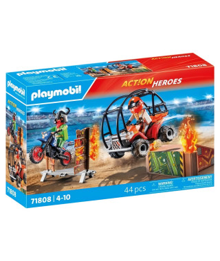 PLAYMOBIL 71808 Duo de cascadeurs avec quad et moto