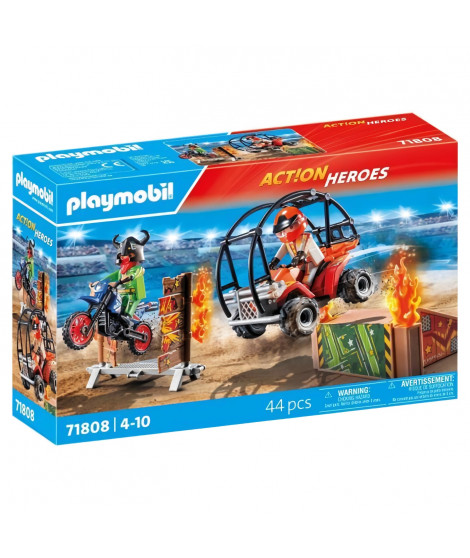 PLAYMOBIL 71808 Duo de cascadeurs avec quad et moto