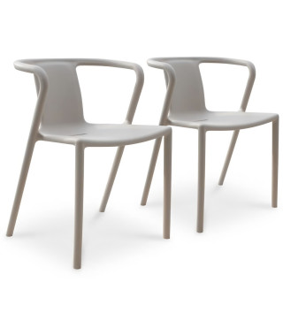 Lot composé de 2 fauteuils de jardin - CITY GARDEN - DIEGO-FT - Sable - Empilables