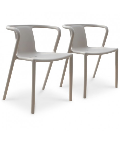 Lot composé de 2 fauteuils de jardin - CITY GARDEN - DIEGO-FT - Sable - Empilables