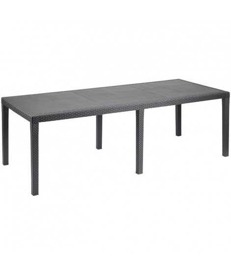 Table a manger outdoor Queen effet rotin - Anthracite - 220 x 90 x 72 cm